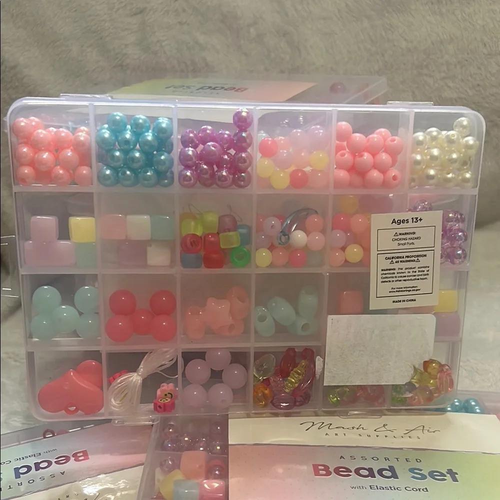 One Assorted Bead case with Elastic Cord each